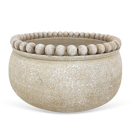 VASO DECORATIVO EM CERAMICA COM ESFERAS BEGE MESCLADO cadastrar