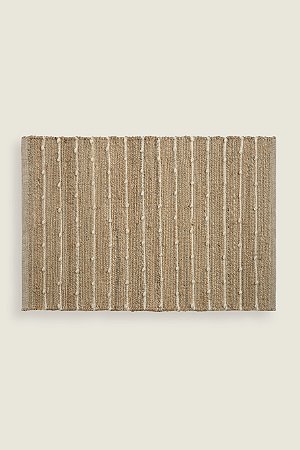 TAPETE POA JUTA DETALHE EM LA NEUTRO 60X90./NATURAL - 85% JUTA 15% ALGODAO