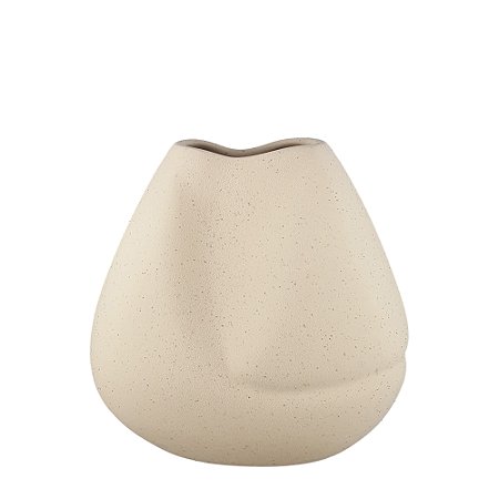 VASO DECORATIVO DUETO LUNAR II BEGE RUSTICO 21CM
