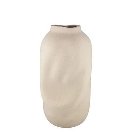 VASO DECORATIVO VOLUTA II BEGE RUSTICO 32CM