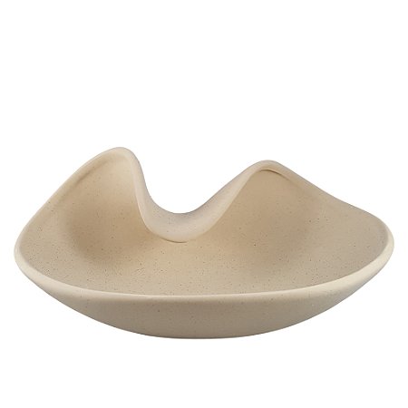 CENTRO DE MESA ORGANICO DECORATIVO BEGE RUSTICO 15,5X33CM