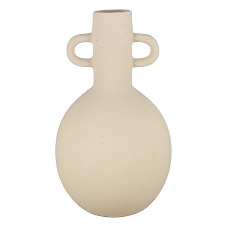 VASO DECORATIVO COM ALCA III BEGE RUSTICO 24,5CM