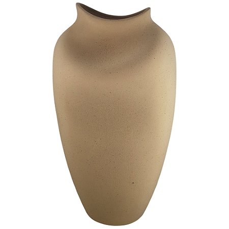 VASO DECORATIVO EM CERAMICA MARROM RUSTICO ATOMO I 41CM