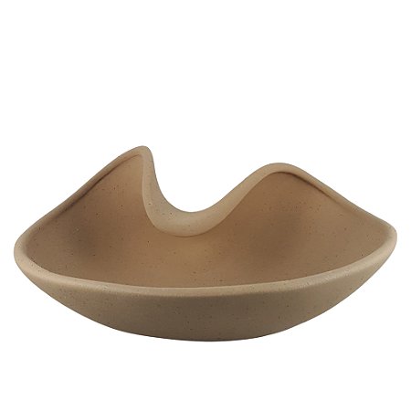 CENTRO DE MESA ORGANICO DECORATIVO MARROM RUSTICO 15,5X33CM