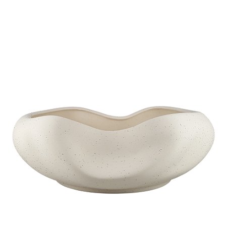 CENTRO DE MESA EM CERAMICA OFF WHITE VOLUTA 12X34CM