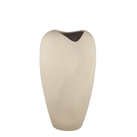 VASO DECORATIVO CERAMICA LUMINA II BEGE RUSTICO 34CM