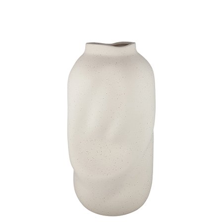 VASO DECORATIVO CERAMICA OFF WHITE VOLUTA II 32CM