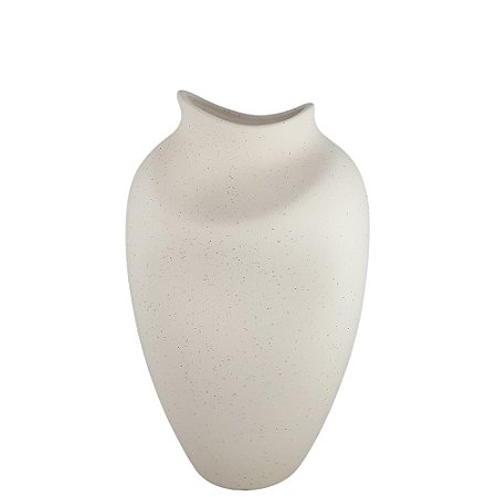 VASO DECORATIVO EM CERAMICA OFF WHITE ATOMO II 34CM