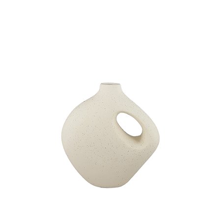 VASO DECORATIVO EM CERAMICA OFF WHITE MODERNO II 17CM
