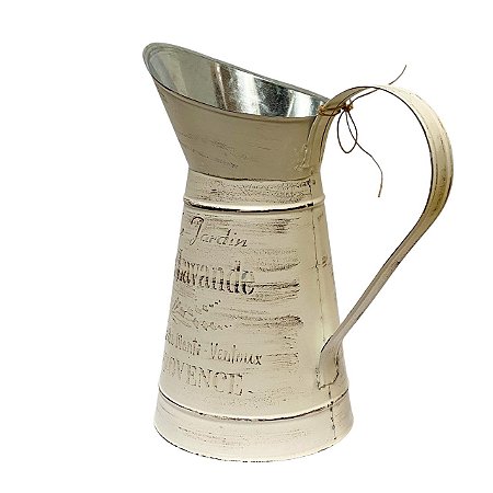 Vaso Jarro Decor de Metal Provençal Bege 31,5 cm