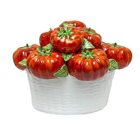 CESTO TOPIARIA CERAMICA TOMATE RELEVO LUIZ SALVADOR