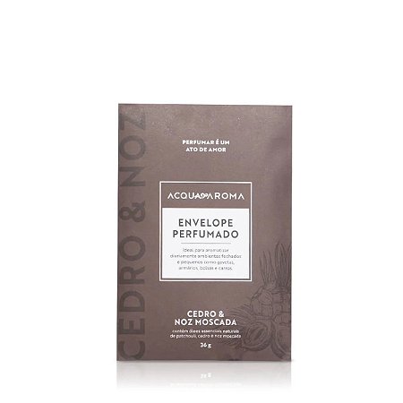 Envelope de Mineral Perfumado Acqua Aroma 36g Cedro e Noz Moscada