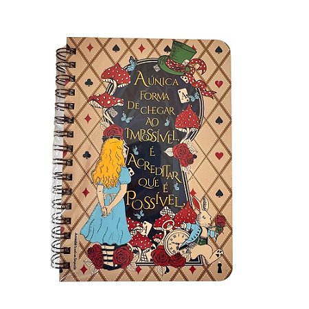 Caderneta G Alice impossivel 15,2X 21,8 - 80Fls Com Pauta Amanhã te conto um segredo