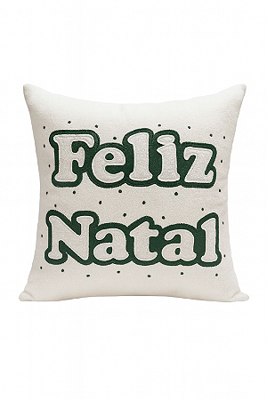 Almofada Boucle Bordada Feliz Natal 50X50