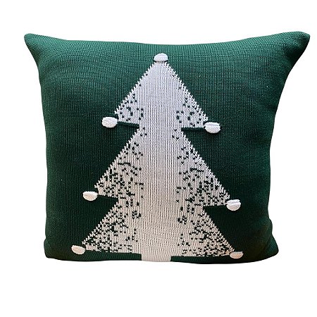 Almofada Pinheiro Tricot 50x50 Verde/Branco