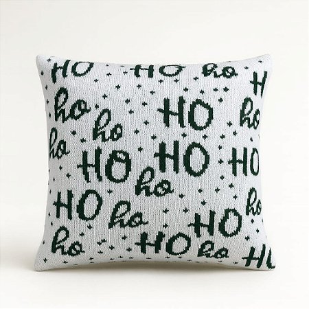 Almofada HoHoHo Tricot 50x50 Branco/Verde