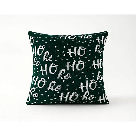 Almofada HoHoHo Tricot 50x50 Verde/Branco