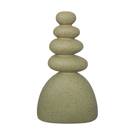 ESCULTURA DECORATIVA PEDRA I EM CERAMICA  27,5CM