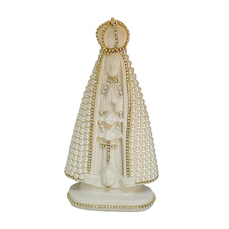 ESCULTURA NOSSA SRA. APARECIDA COM PEROLAS DE RENOIR 20CM