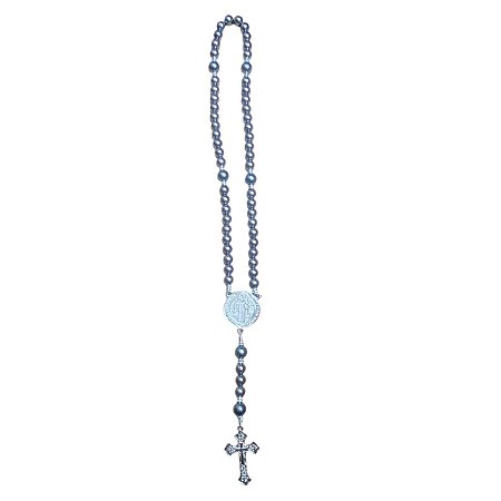 TERCO SAO BENTO GG PRATA DE PEROLA COM STRASS CINZA 53cm