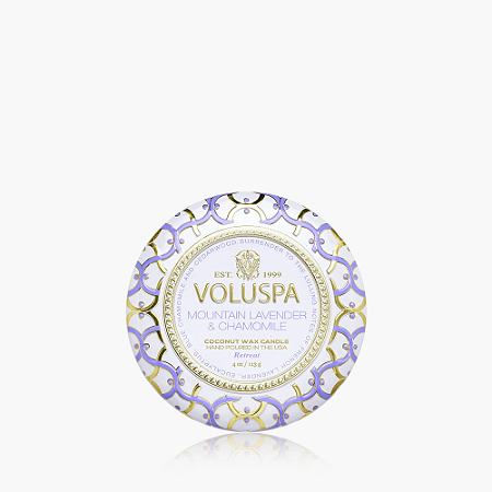 MINI VELA LATA 25H MOUNTAIN LAVENDER E CHAMOMILE 113G - VOLUSPA