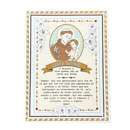 QUADRO BOX DECOR SANTO ANTONIO EM MDF 15X20