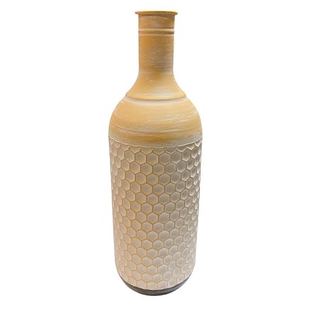 VASO GARRAFA DE CHAO DECORATIVO EM METAL BOHO 52X16CM