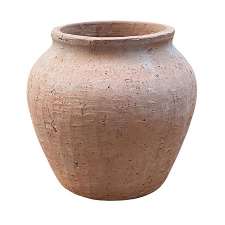 VASO DECORATIVO EM CERAMICA RUSTICA TERRACOTA 21CM