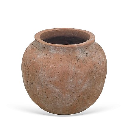 VASO DECORATIVO EM CERAMICA RUSTICA TERRACOTA 23cm