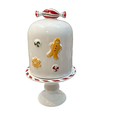 PORTA PANETONE CERAMICA GD GINGERBREAD LUIZ SALVADOR
