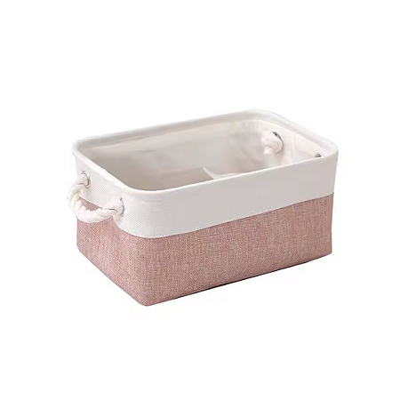 Cesto Organizador Urban Linho e Algodão Rosa