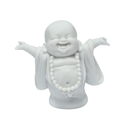 Escultura Monge Abraco P Branco em po de Marmore 10cm