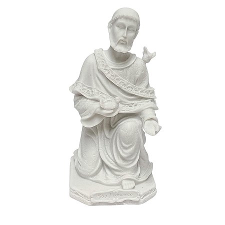 Escultura Sao Francisco Sentado em po de marmore 17cm