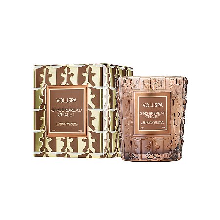 VELA VOLUSPA COPO VIDRO CLASSICO 40H GINGERBREAD CHALET