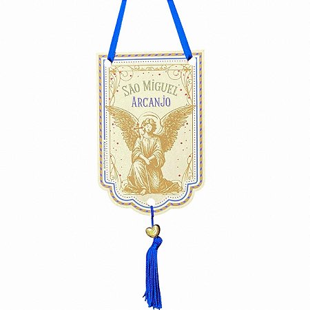 Flamula Oracao de Sao Miguel Arcanjo em MDF