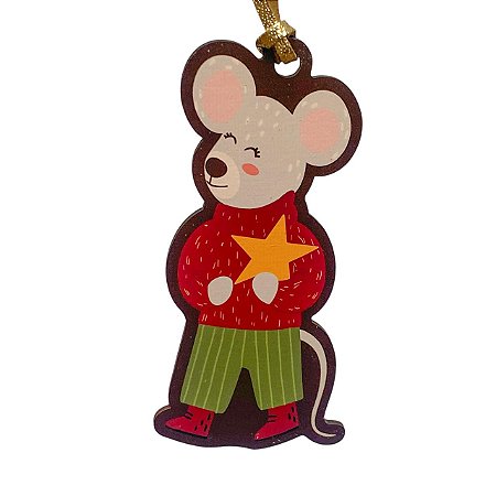 Tag natal ratinho Esperanca Amanhã te conto um segredo 12x5cm