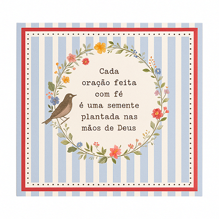 Caixinha Oracao semente plantada em MDF 13X13X6cm