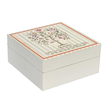 Caixinha Gratidao em MDF 13X13cm Amanha te Conto um Segredo