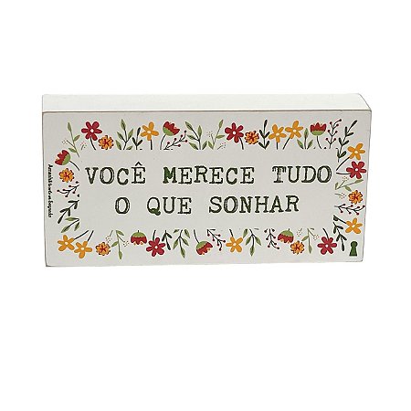 Box Merece sonhar em MDF 10x20cm Amanhã te conto um segredo