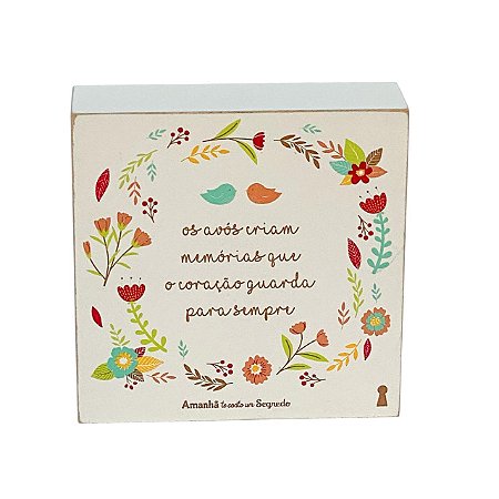 Quadro Box Avos memoria em MDF 12x12cm