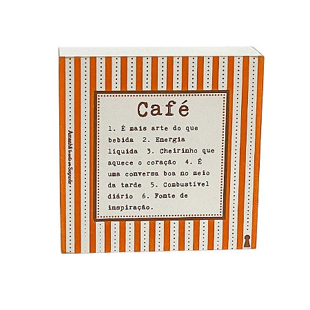 Quadro Box Decorativo Cafe significado 12x12x3,5cm em MDF