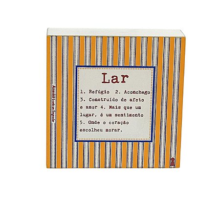 Quadro Box Decorativo Lar Significado 12x12x3,5cm em MDF