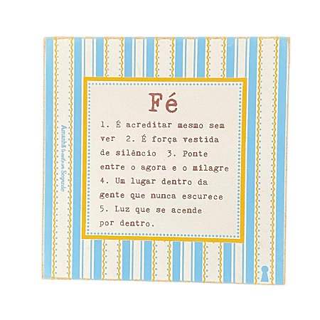 Quadro Box Fe significado em MDF 12x12X3,5cm