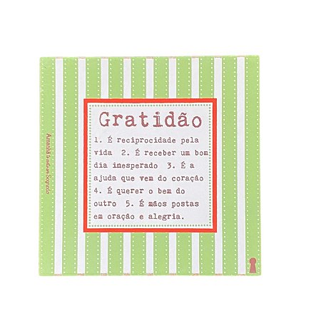 Quadro Box Gratidao Significado em MDF 12x12x3,5cm