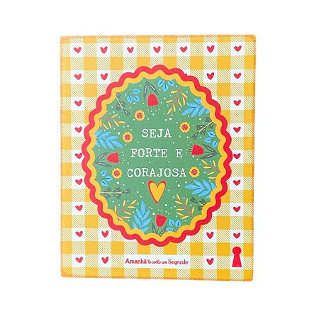 Quadro Box Forte e corajosa em MDF 8X10X3,5cm