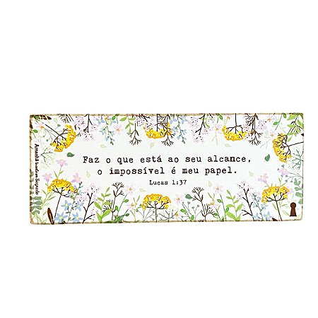 Quadro Box Impossivel meu papel em MDF 6x15x3cm