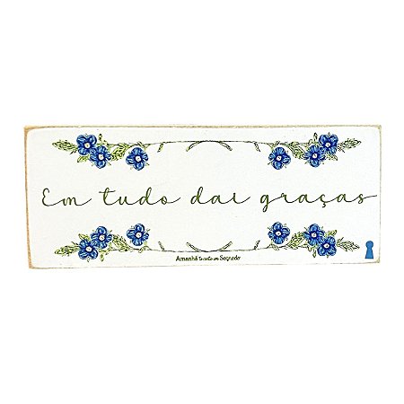 Quadro Box Dai gracas em MDF 6x15x3cm