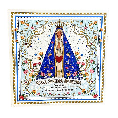 Quadro Box Nossa Senhora Aparecida em MDF 25x25x4cm