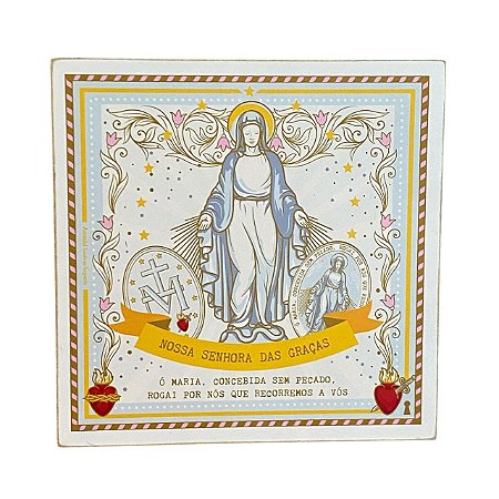 Quadro Box Nossa Senhora das Gracas em MDF 20x20x3cm