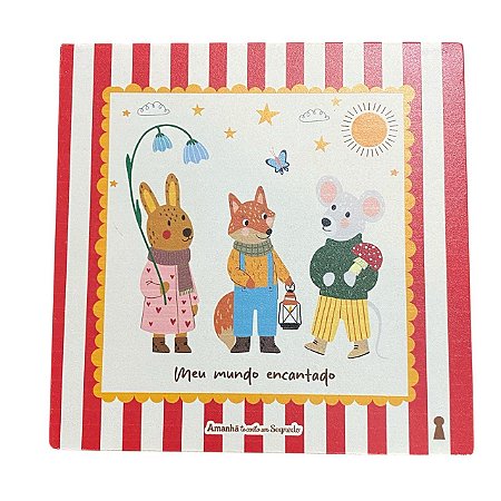 Caixinha da Infancia meu mundo encantado em MDF 13x13x6cm